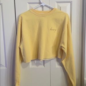 Brandy Melville Cropped Honey Crewneck
